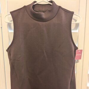Spanx Air Luxe Mock Neck Top, Spice, size S